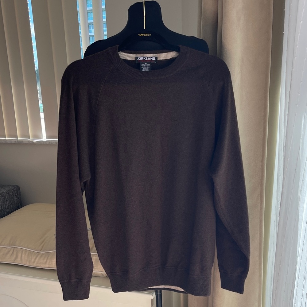 Kirkland Signature Men's Crewneck Sweater - Chocolate Brown
